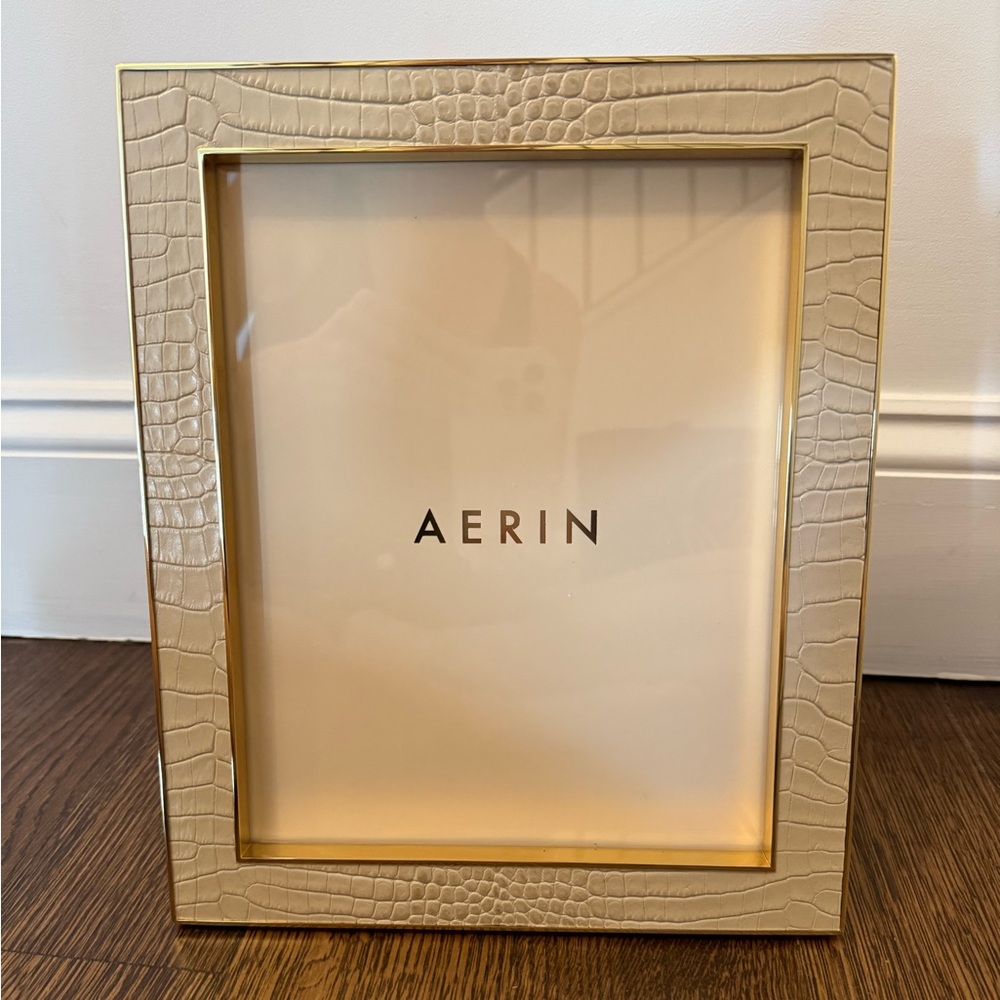 Aerin Croc Leather 8x10 Picture Frame in Fawn